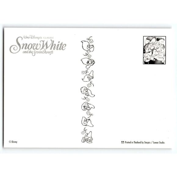 Disney Snow White And The Seven Dwarfs Postcard 50th Anniversary Vintage Unused - Picture 2 of 2